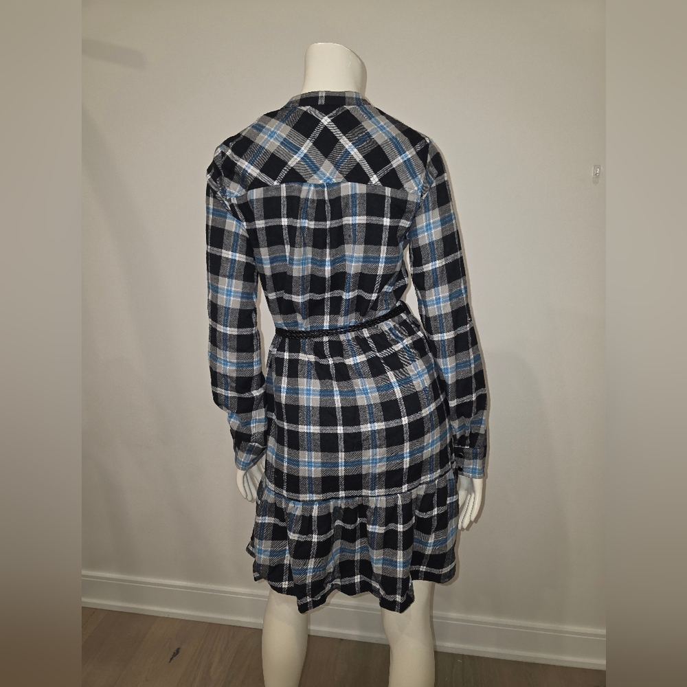 ICHI Flannel Plaid Shirt Dress XS - Picture 9 of 15